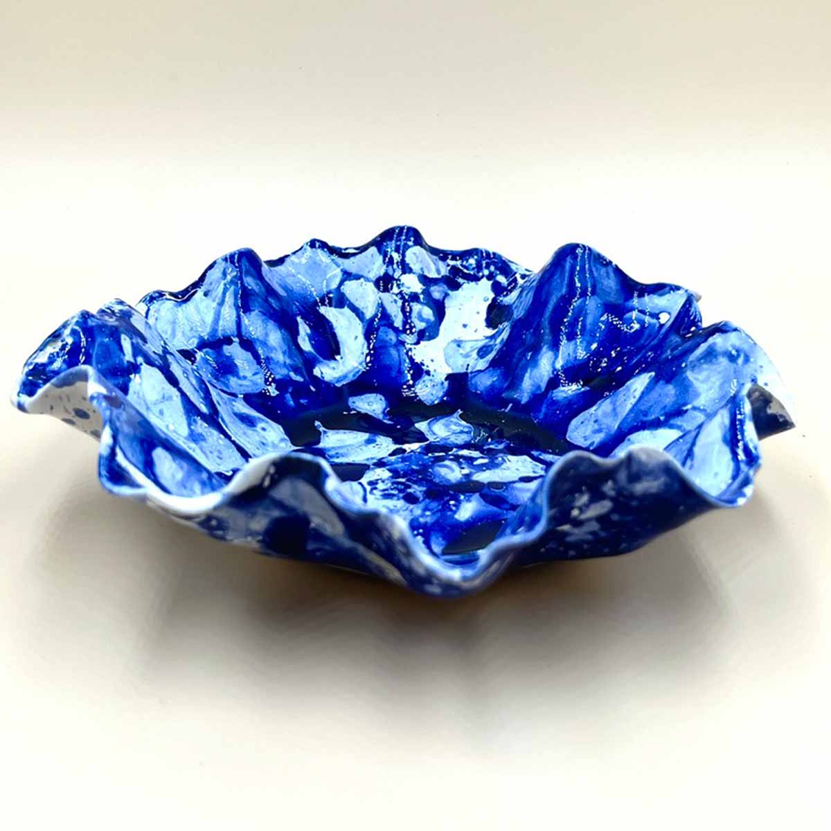 Handgemachte Keramik Schale - Bubbleblue